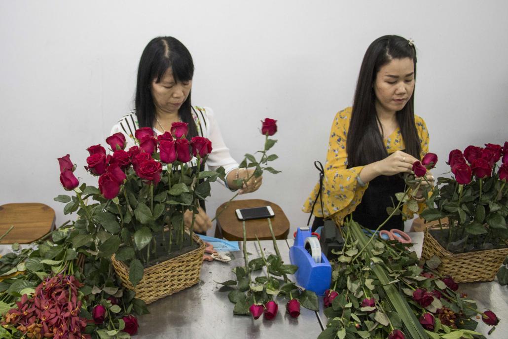 Students at the Khloris Flower School in Yangon. (Nyein Su Wai Kyaw Soe | Frontier)