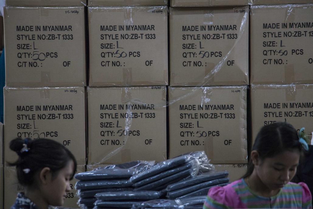 Earnings from garment exports have grown dramatically in recent years and are expected to top US$2 billion in 2017-18. (Nyein Su Wai Kyaw Soe | Frontier)