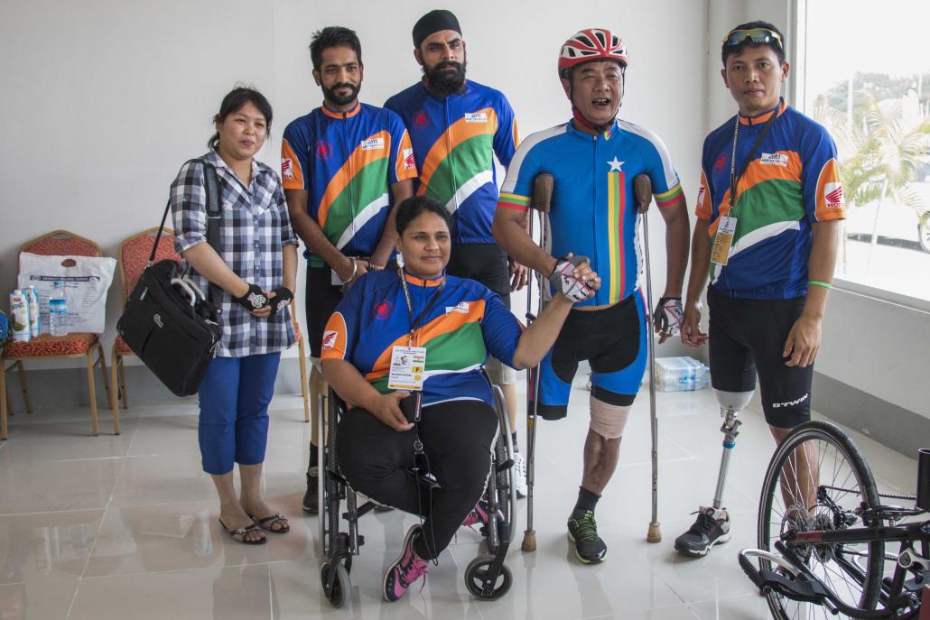 The handicapped athletes at the Asian Road and Para Cycling Championships in February came from five different countries. (Nyein Su Wai Kyaw Soe | Frontier)