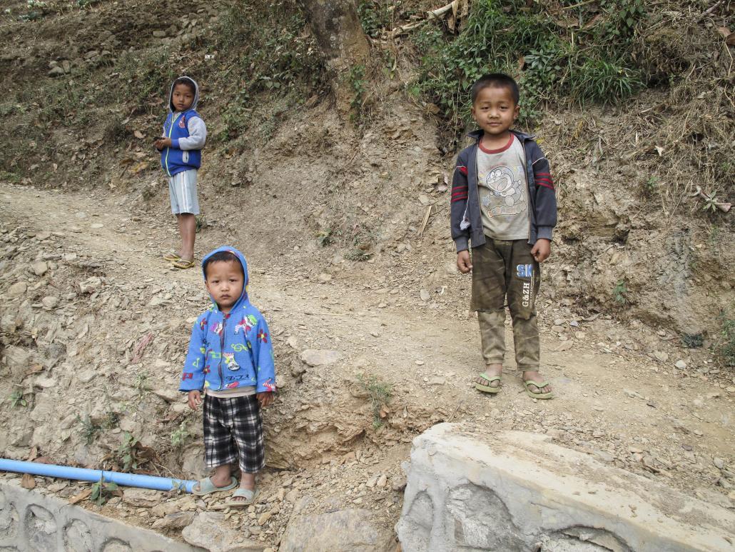 Young children in Chin State. (Oliver Slow / Frontier)