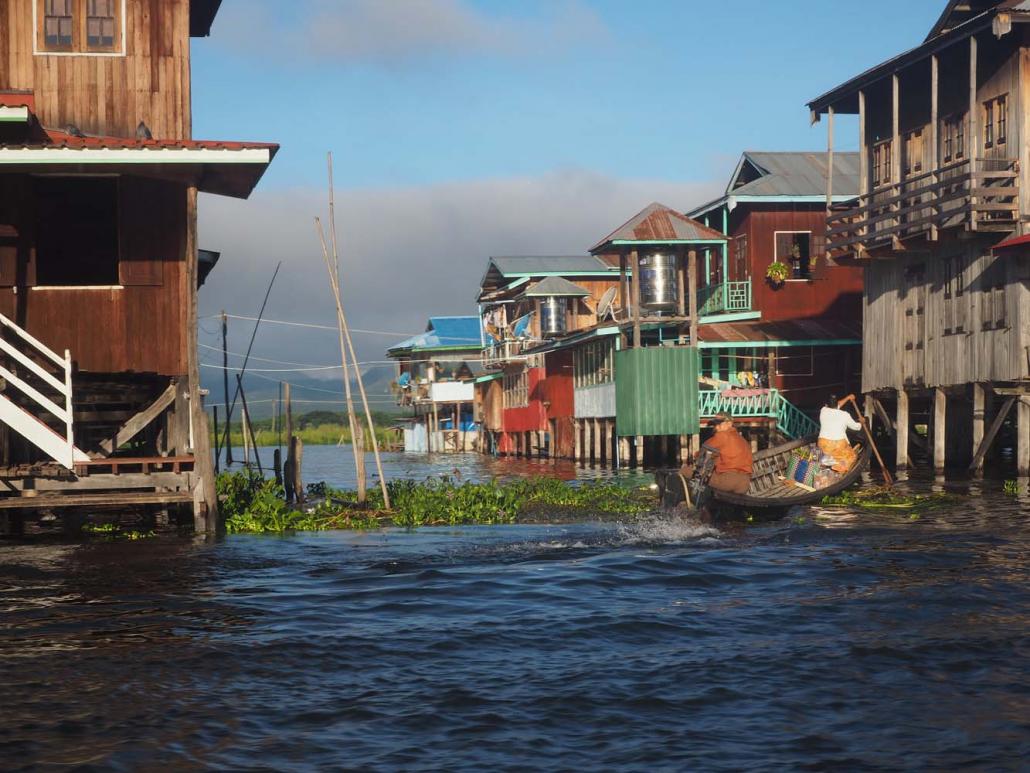 The Intha have traditionally lived on wooden stilt houses on the lake. (Ben Dunant | Frontier)