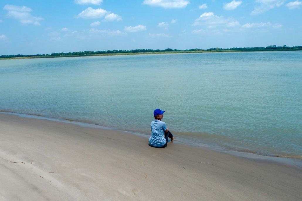 Relaxing on one of the many river beaches at CP Thaung (Dominic Horner | Frontier)