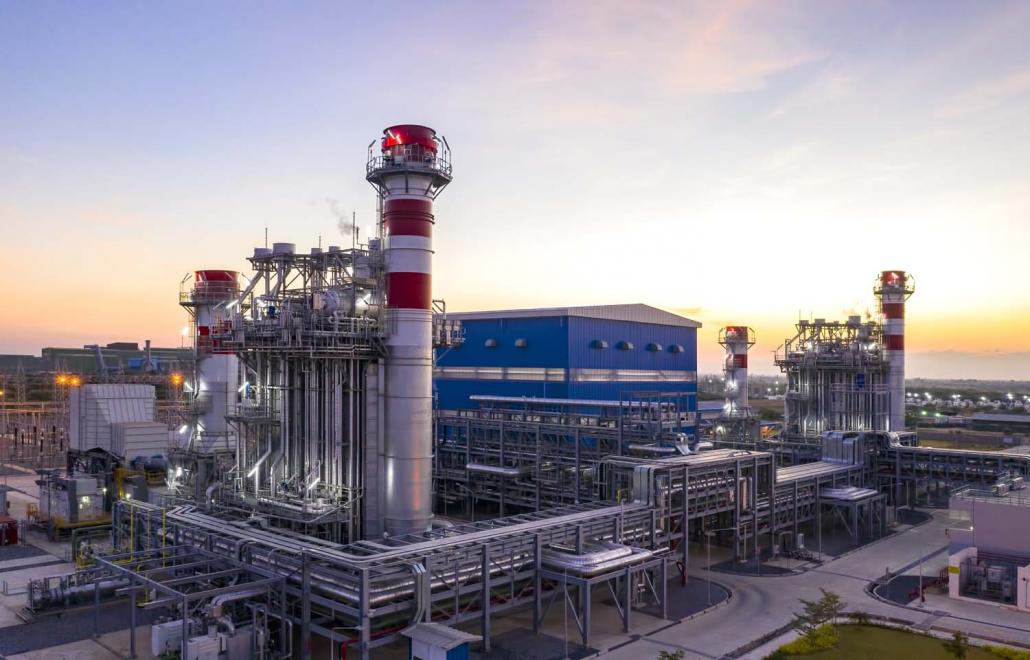 The gas-fired plant at Myingyan developed by Singaporean firm Sembcorp is one of the few power projects to open under the National League for Democracy government. (Supplied | Frontier)