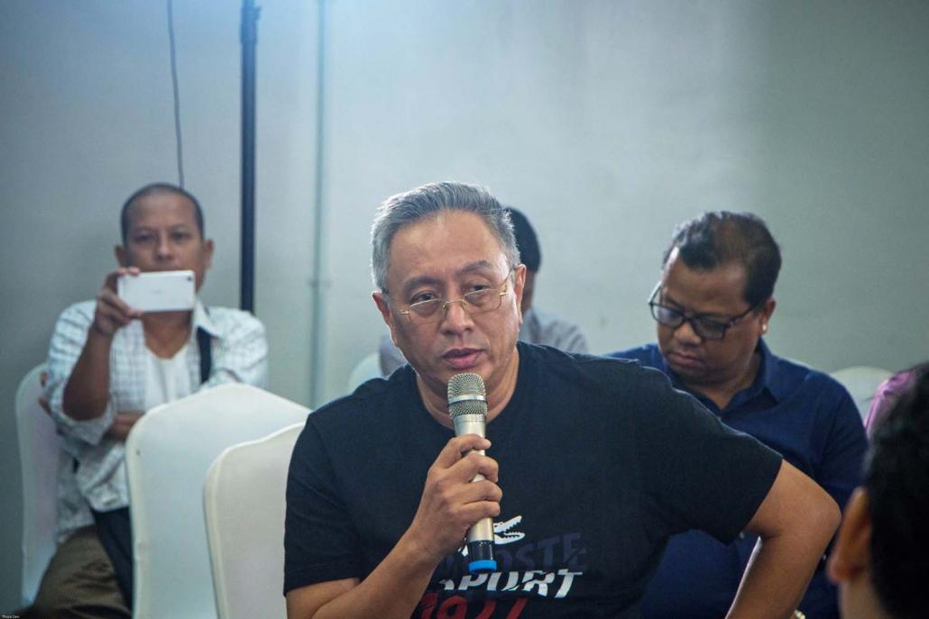 Singer U Aung Yin speaks about his son's trial for drug possession and dealing. (Thuya Zaw | Frontier)