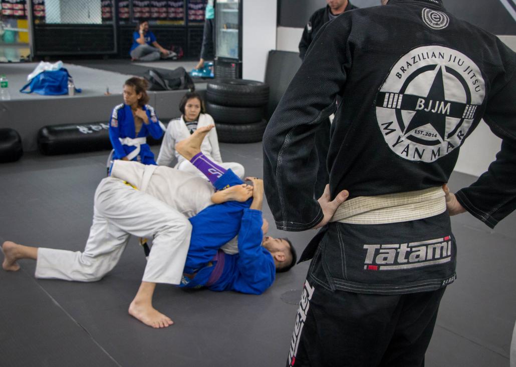 In Brazilian jiu jitsu, a smaller grappler can defeat a larger one with superior technique, outthinking their opponent with strategies that more closely resemble chess than brute violence. (Thuya Zaw | Frontier)