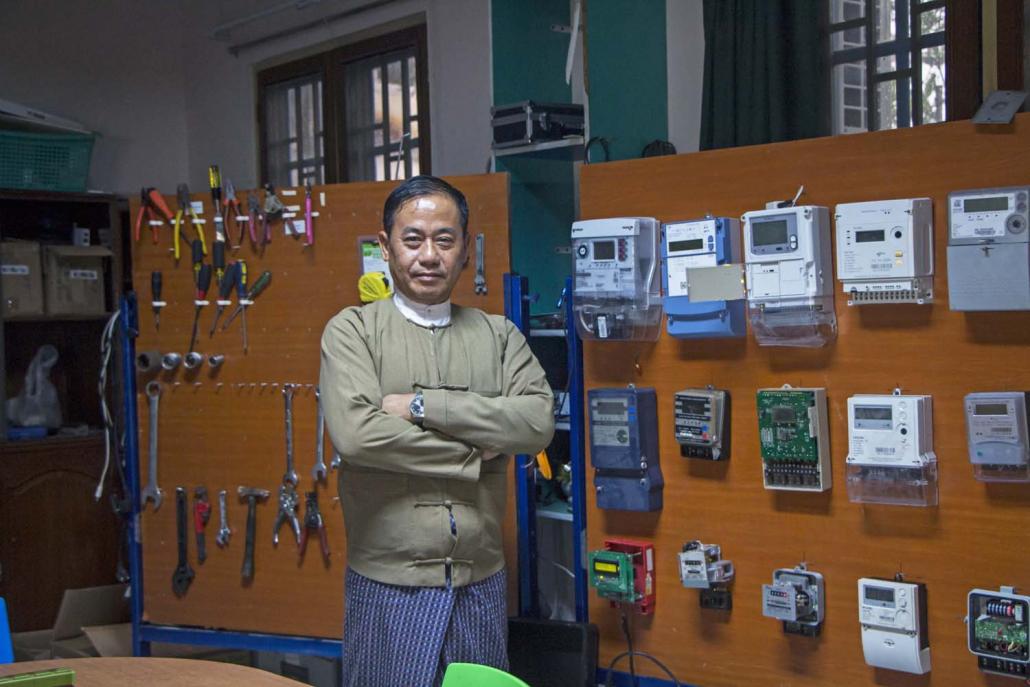 U Myint Zaw, president of Myanmar Electrical and Electronic Association. (Thuya Zaw | Frontier)