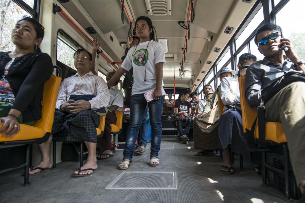 Yangon's new BRT commuter service (Teza Hlaing / Frontier)