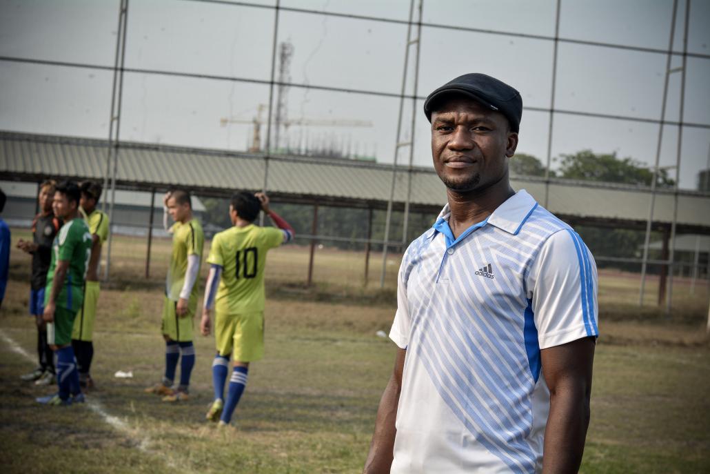 Jonathan Yemoah arrived in Myanmar in 2009 to play for Zeyar Shwe Myay and is now manager of Nay Pyi Taw FC. (Teza Hlaing / Frontier)