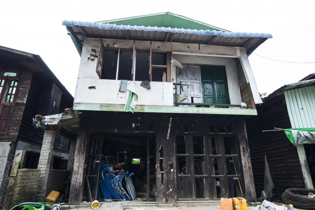 Abdul Rashif's ransacked home on Friday. (Teza Hlaing / Frontier)