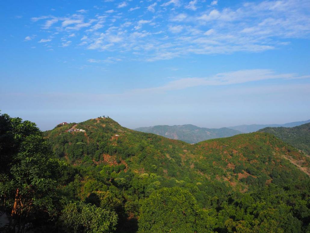 The northern Karen hills as seen from the former British colonial hill station of Thandaung Gyi in Kayin State. (Ben Dunant | Frontier)