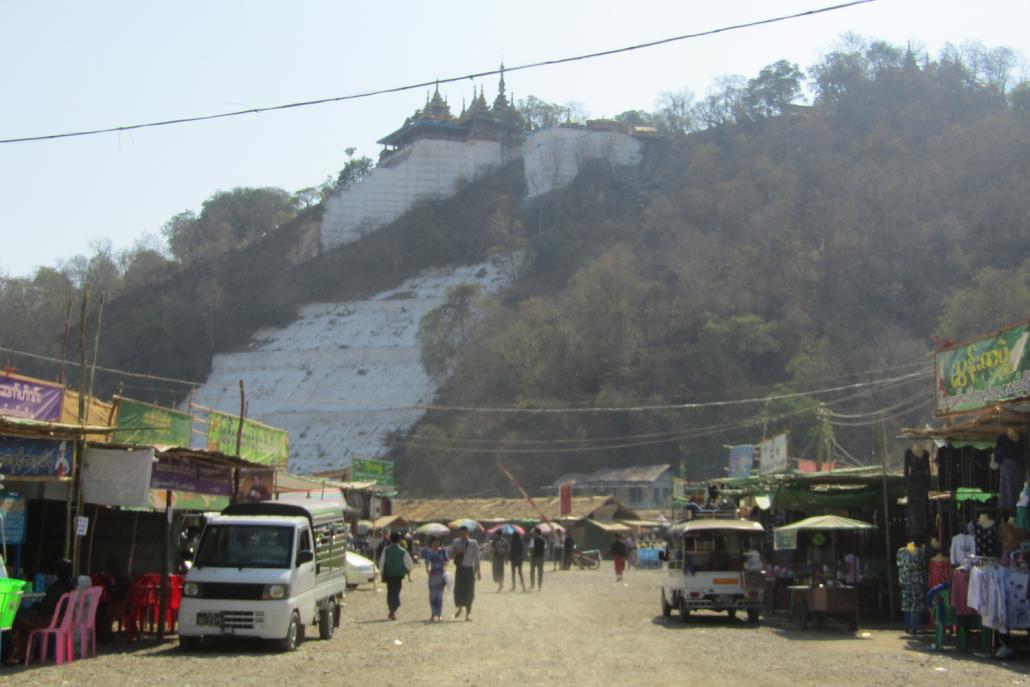 Many people in Magway Region earn extra money running businesses at Shwe Set Taw Pagoda Festival, but this year the authorities closed it more than a month early. (Ei Lay | Frontier)