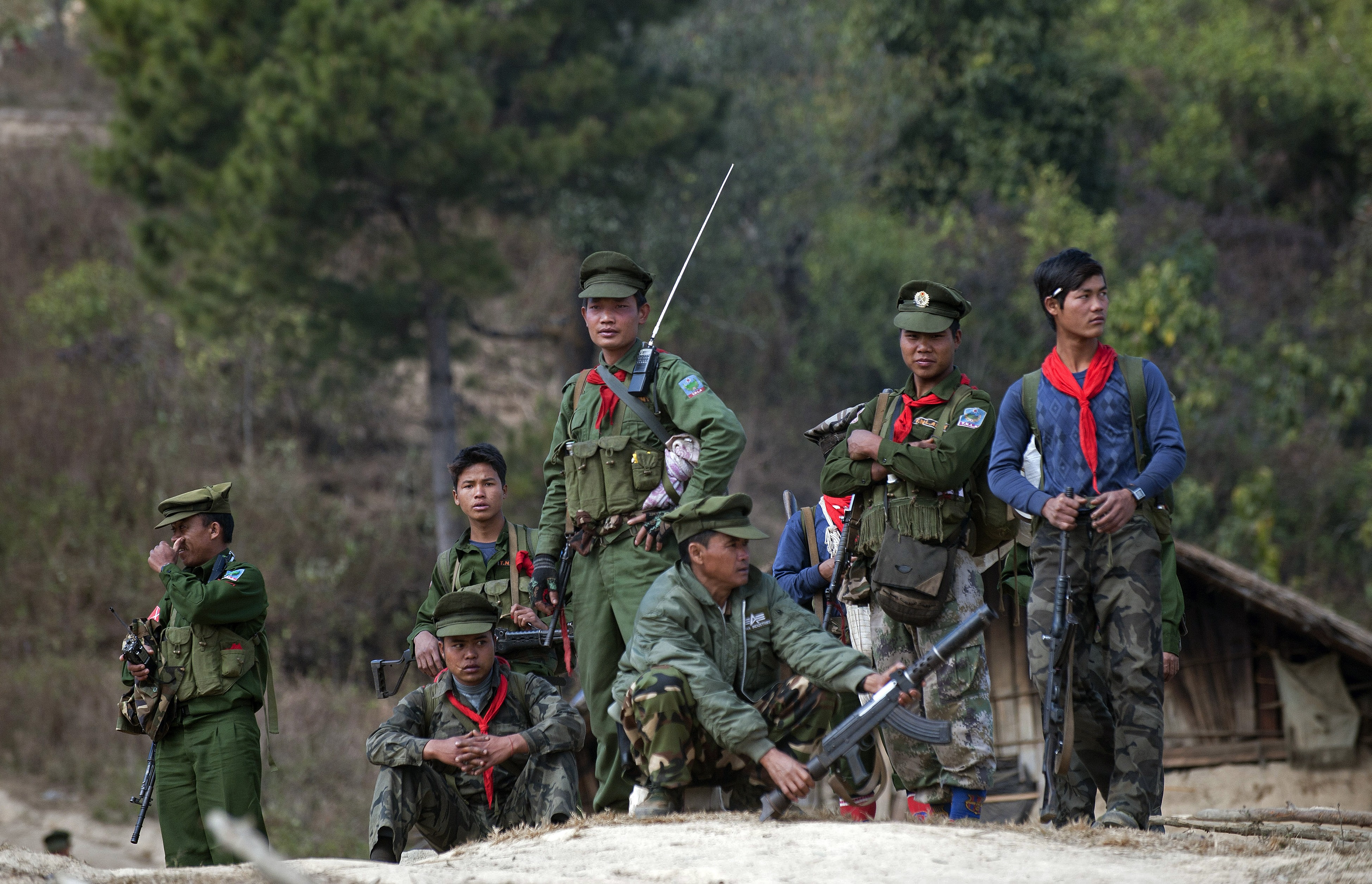 TNLA တပ်ဖွဲ့ဝင်များကို ၂၀၁၄ ခုနှစ်၊ ဇန်နဝါရီလက တွေ့ရစဉ်။ ဓာတ်ပုံ-အေအက်ဖ်ပီ/ရဲအောင်သူ