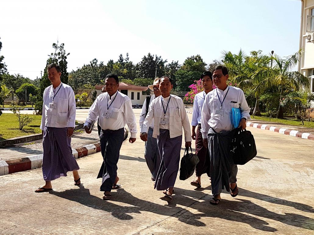 U Ko Ko Gyi with other members of the Four Eights Party in Nay Pyi Taw. (Nyan Hlaing Lynn | Frontier)