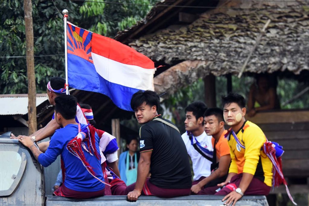 Karen youth attend the 70th Karen Revolution Day celebrations at Klo Yaw Lay, Kayin State, in January 2019. (Steve Tickner | Frontier)