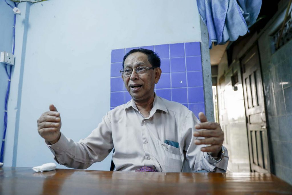  U Phoe Hlaing contested Yangon’s Botahtaung Township constituency for the Muslim-led Democratic Human Rights Party in the 1990 general election. (Nyein Su Wai Kyaw Soe | Frontier)