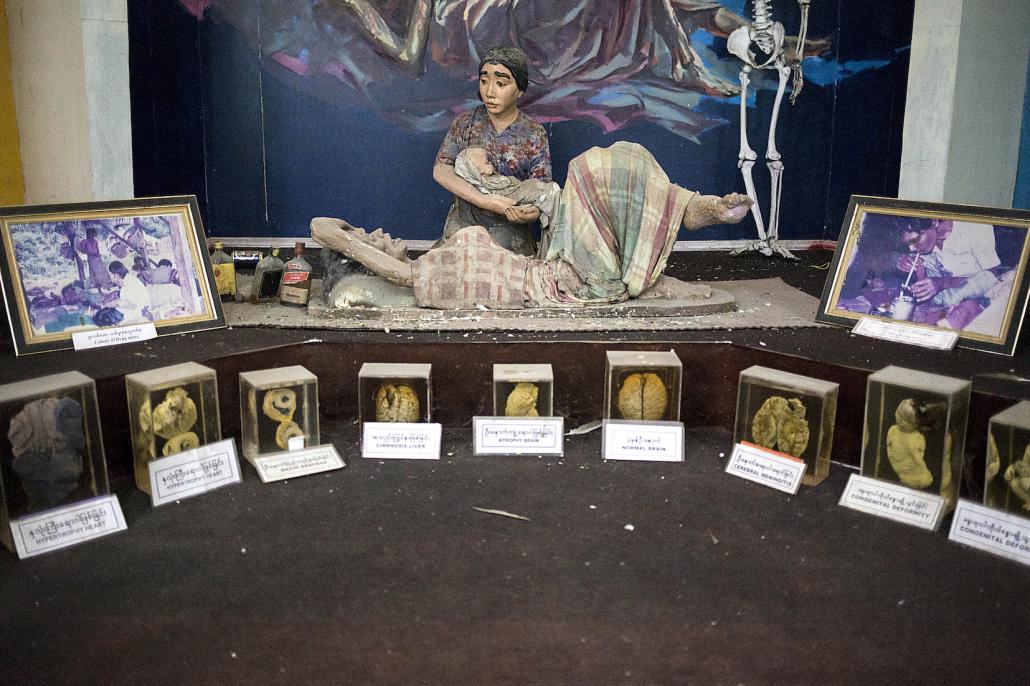 A display at the Drug Elimination Museum in Yangon. (Ann Wang / Frontier)