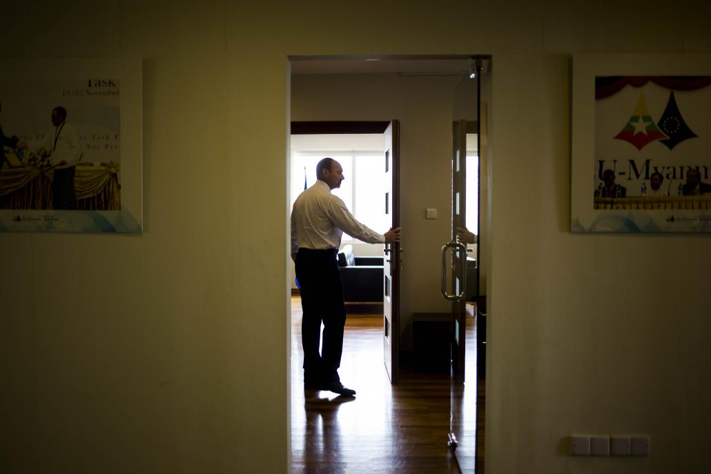 Roland Kobia, EU Ambassador to Myanmar, inside his Yangon office. (Ann Wang / Frontier)