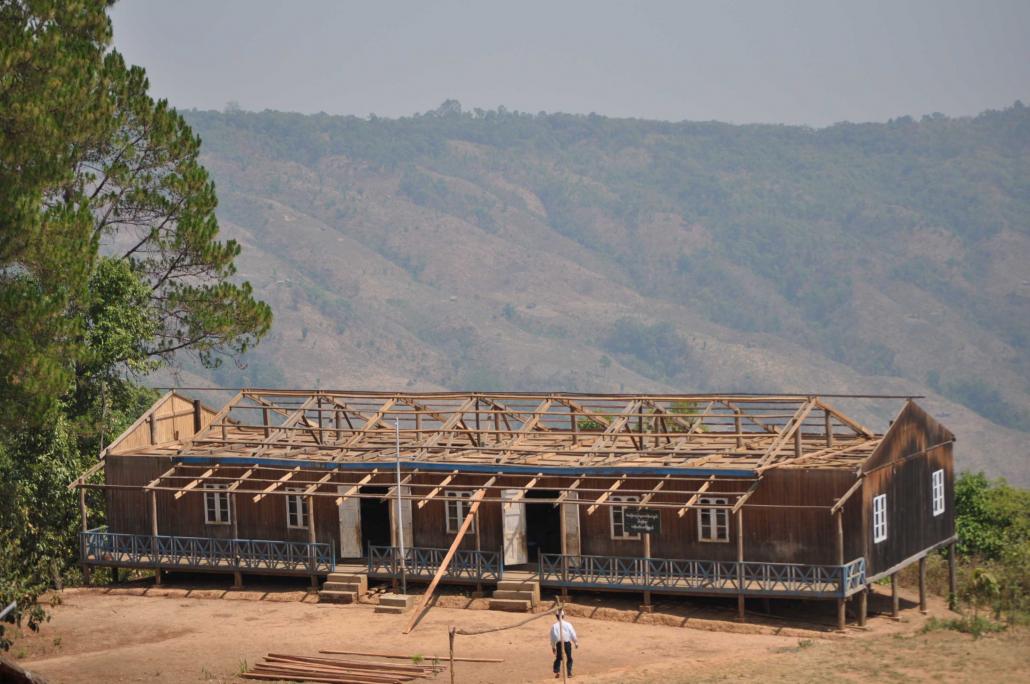 A school in Chin State being renovated under the World Bank's Community Driven Development project. (Supplied)