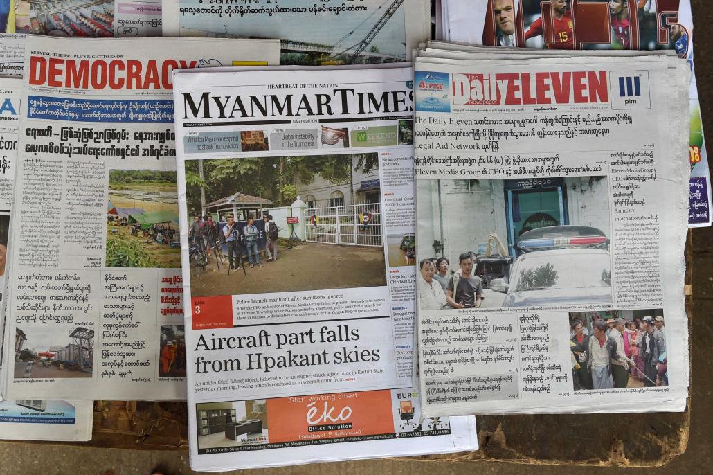 A sample of the websites of Myanmar news media organisations found they quoted women sources in very few articles. (AFP)