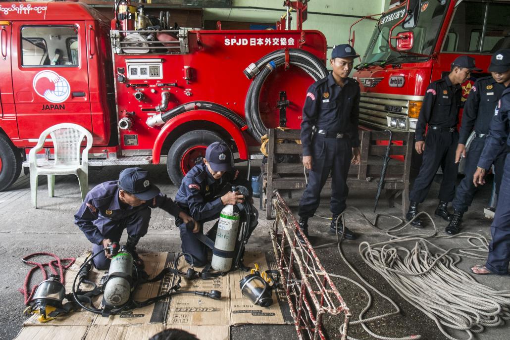  /></p><p>Firefighters enjoy a much better reputation than many other civil servants, particularly police, who are synonymous with corruption. But the Fire Services Department is not without its problems, though. U Myint Soe, a resident of Lanmadaw Township, recalled one that when his neighbour’s house was burning in the 1980s, the owner had to negotiate a payment with the firefighters before they would come to put out the blaze.</p><p>“The owner and firefighters agreed on some payment, a few lakh, and after that the firefighters started working,” he said. “There was so much corruption in the past but it seems to be less common now.”</p><h2 class=