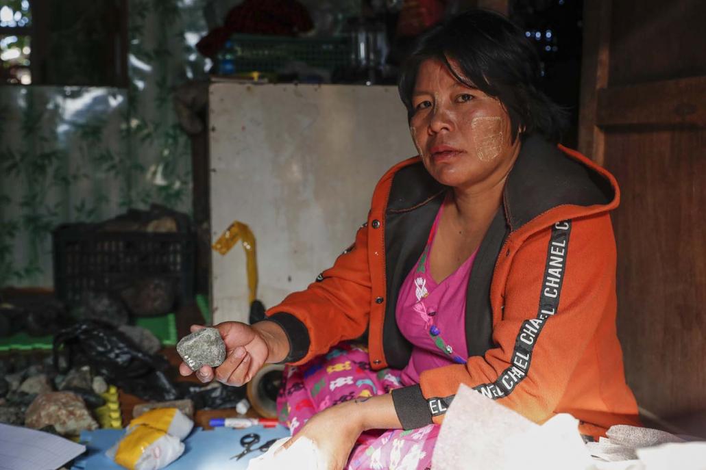 Ma Sheh Paing, a freelance jade picker in Hwekha, Hpakant. (Nyein Su Wai Kyaw Soe | Frontier)