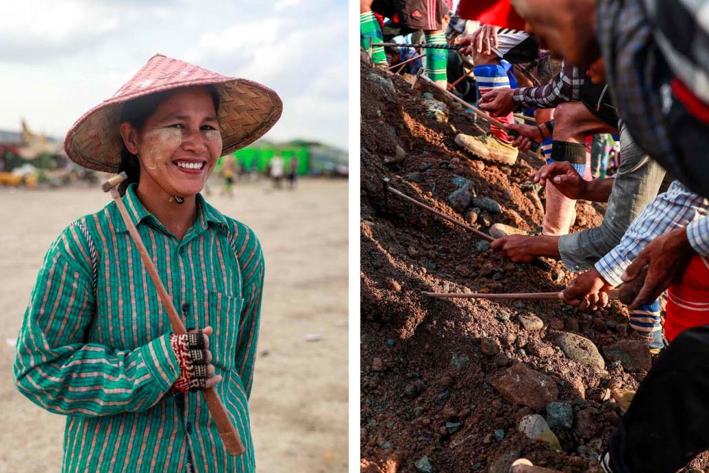 Ma Myint Myint Htwe, a freelance jade picker at the Hwekha mines in Hpakant, Kachin State. (Nyein Su Wai Kyaw Soe | Frontier)