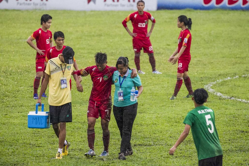  /></p><p>For Win Theingi Htun, 21, who first represented Myanmar at the SEA Games in Myanmar in 2013, the training under Reijners can be hard work.</p><p>“The coach pushes us so hard, and sometimes I’m so tired I want to give up. But every time I feel that way, I always think, ‘Some other players are over 30 and I’m only young, so why can’t I?’ So when I think like that, I train harder,” she told Frontier. </p><p>She also praised the “sisterhood” of the team. </p><p>“We don’t always see eye to eye,” she said, “but we are always patient with each other and take care. That’s the team spirit.”</p></body>