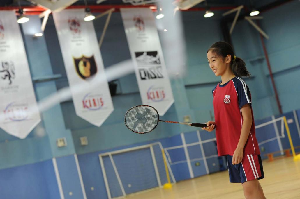 Student in the gymnasium at Dulwich College, Suzhou