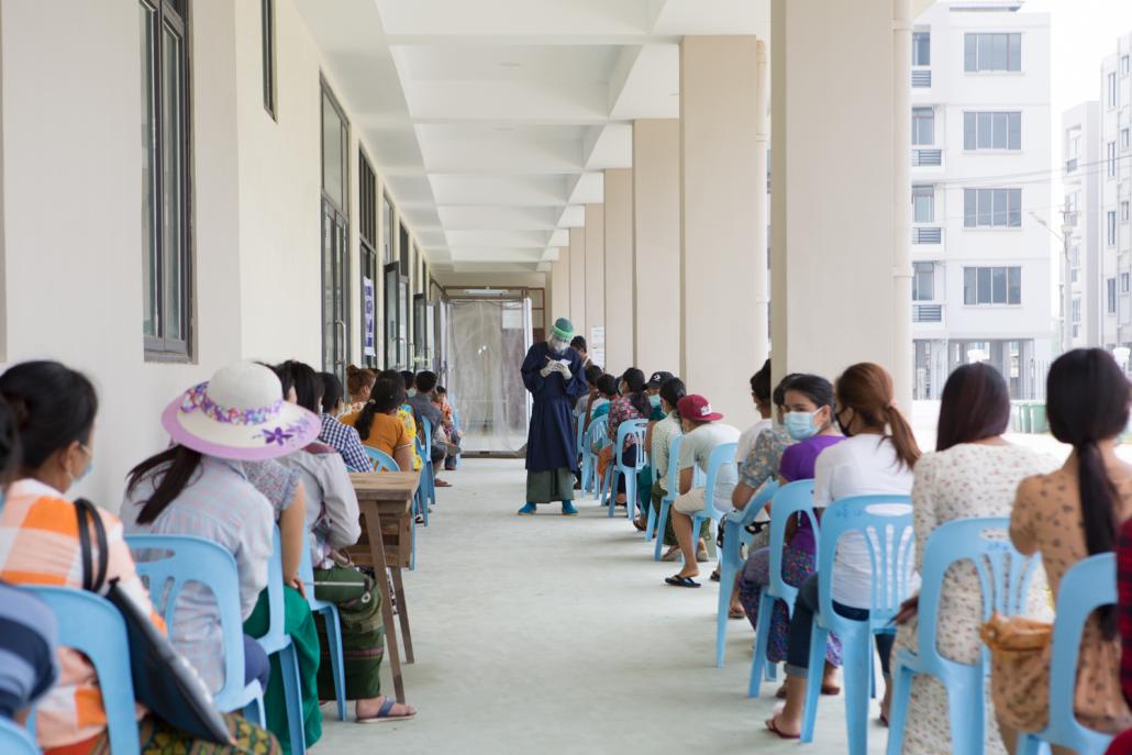 The Hlaing Tharyar fever clinic treated a large number of patients in late April after a translator at a factory in a nearby industrial zone tested positive for COVID-19. (Thuya Zaw | Frontier)