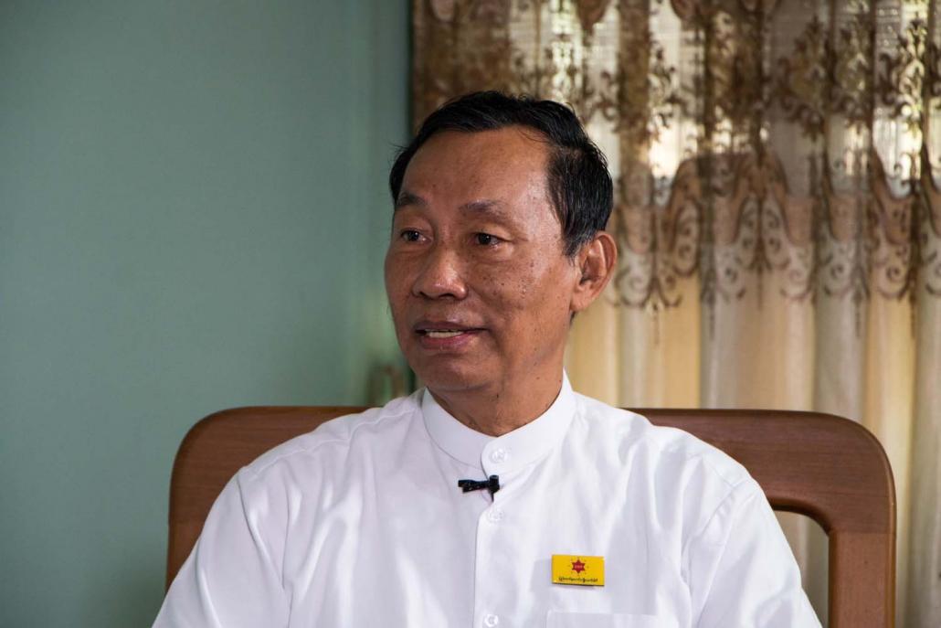 U Shwe Mann talks to Frontier at his Yangon home on January 8. (Thuya Zaw | Frontier)