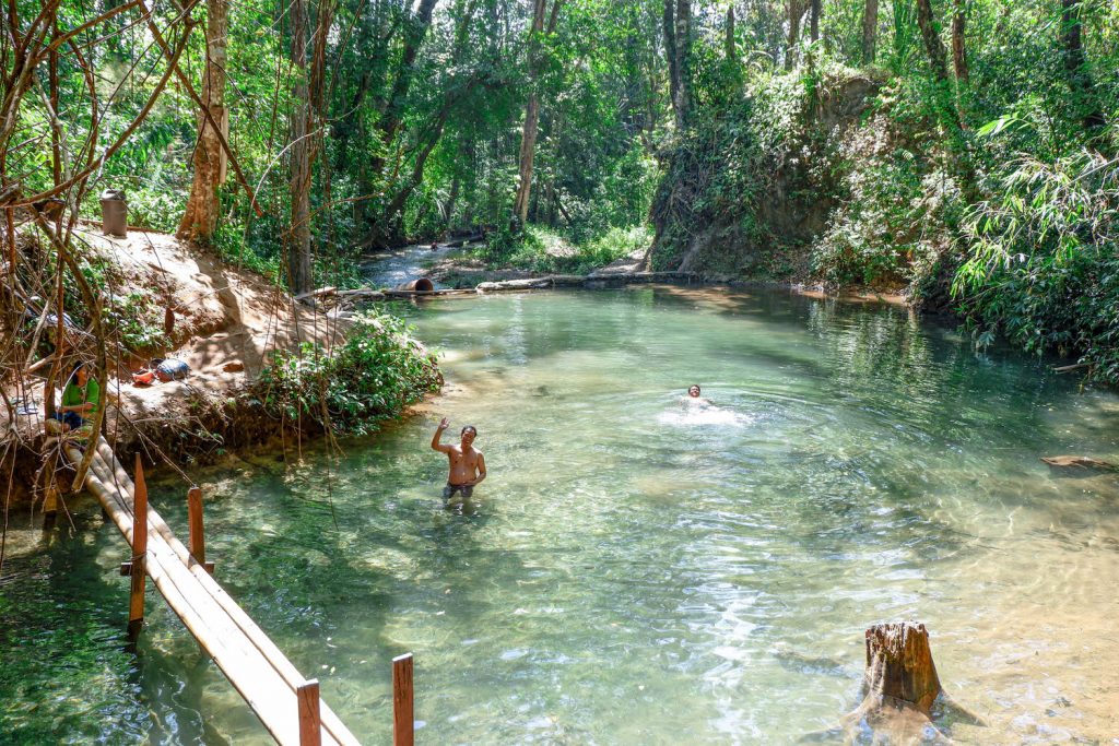 Swimming at Taw Kyal Waterfall (Dominic Horner | Frontier)