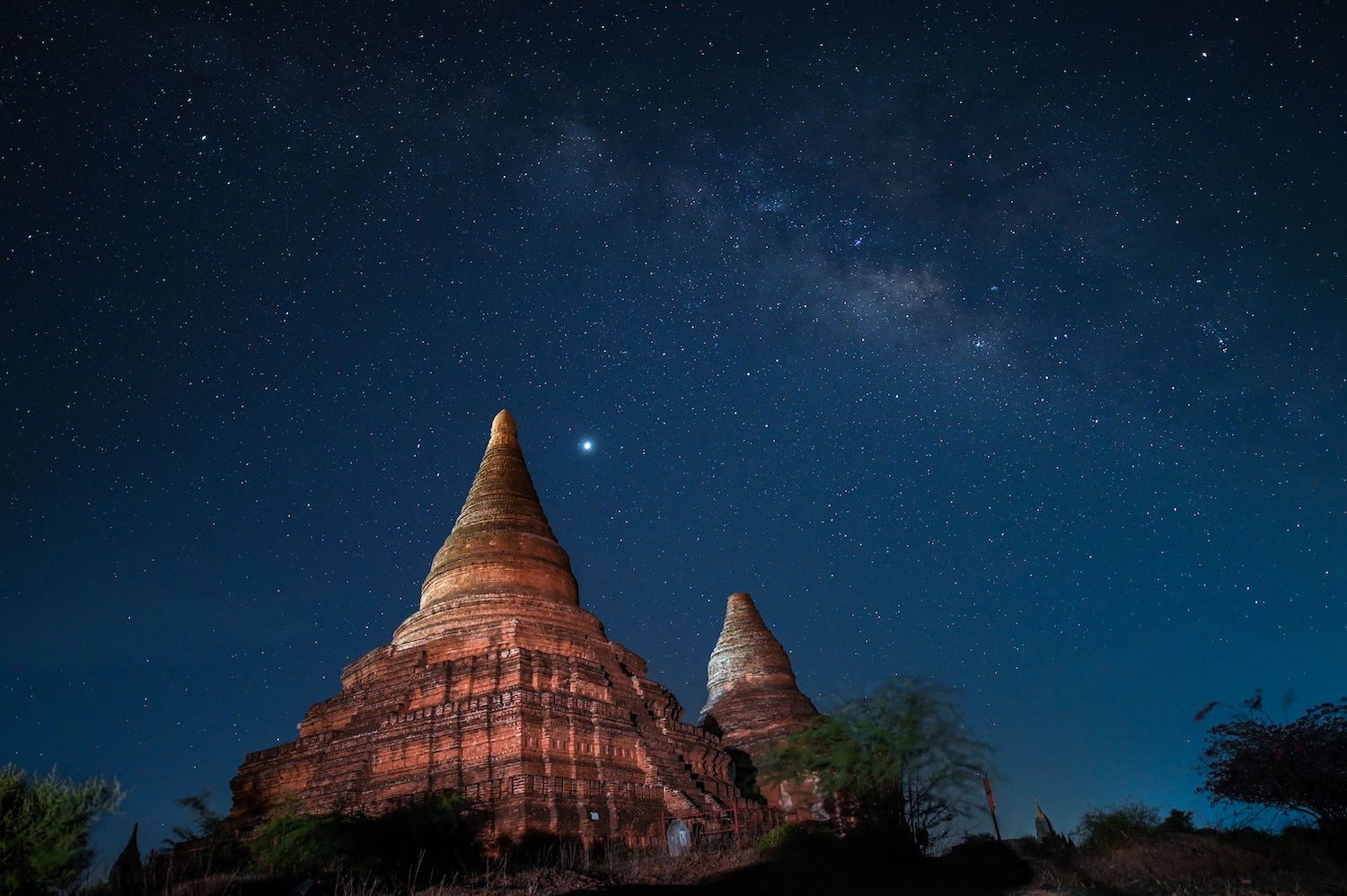 The temples of Bagan at night. (AFP)