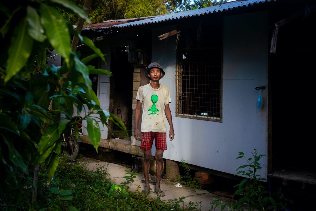 When the construction site he worked at was forced to close due to COVID-19 restrictions in September, construction worker U Aung Khant had to take out loans to feed his family. (Hkun Lat | Frontier)