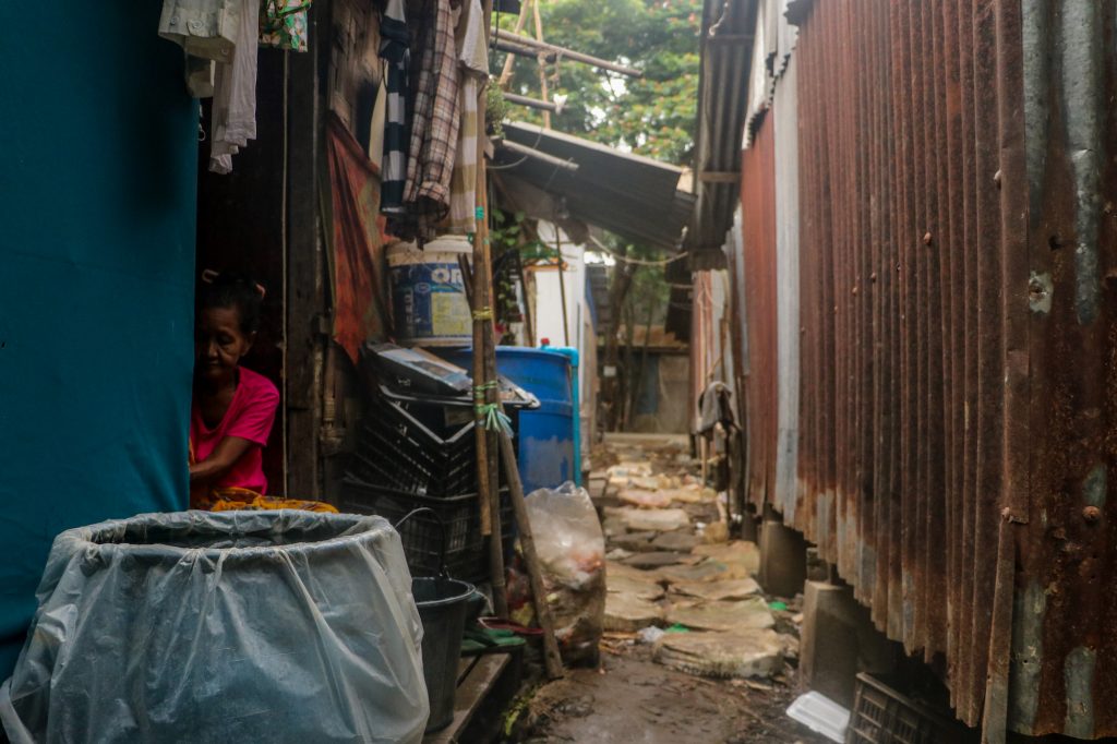 Slum dwellings in South Dagon, seen on April 2. (Frontier)