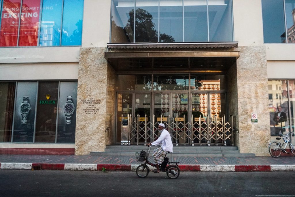 Shuttered Yangon mall