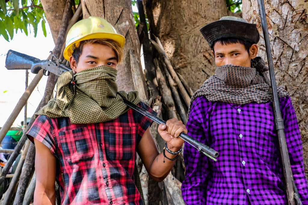 Members of a local civilian defence force in Kani Township, Sagaing Region. (Frontier)