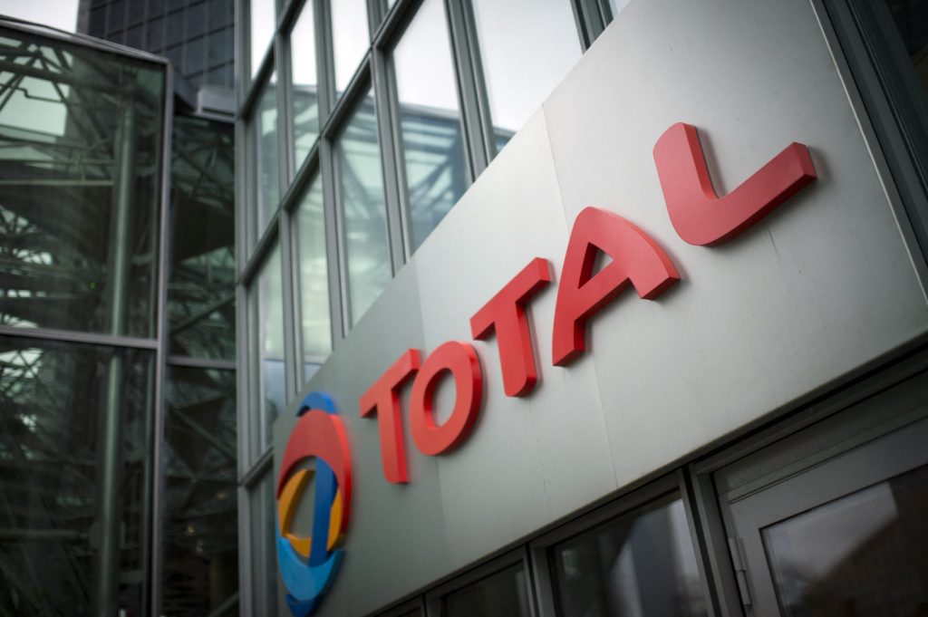 The logo of French energy company Total at its Paris headquarters. (AFP)