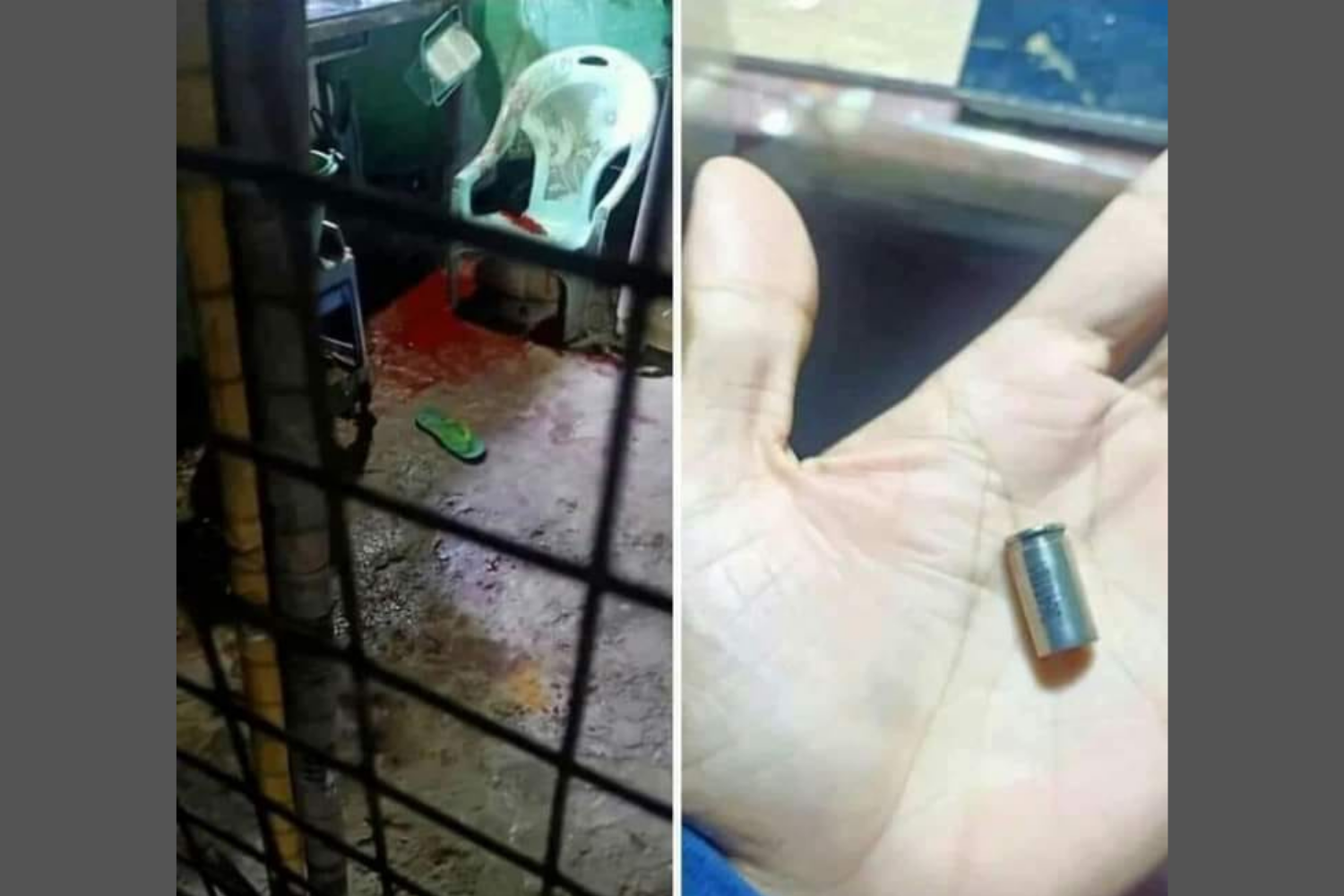 Compilation of U Khin Kyaw's home in Yangon after he was shot on July 5 and a neighbor holding up a bullet found in the home. (Supplied)