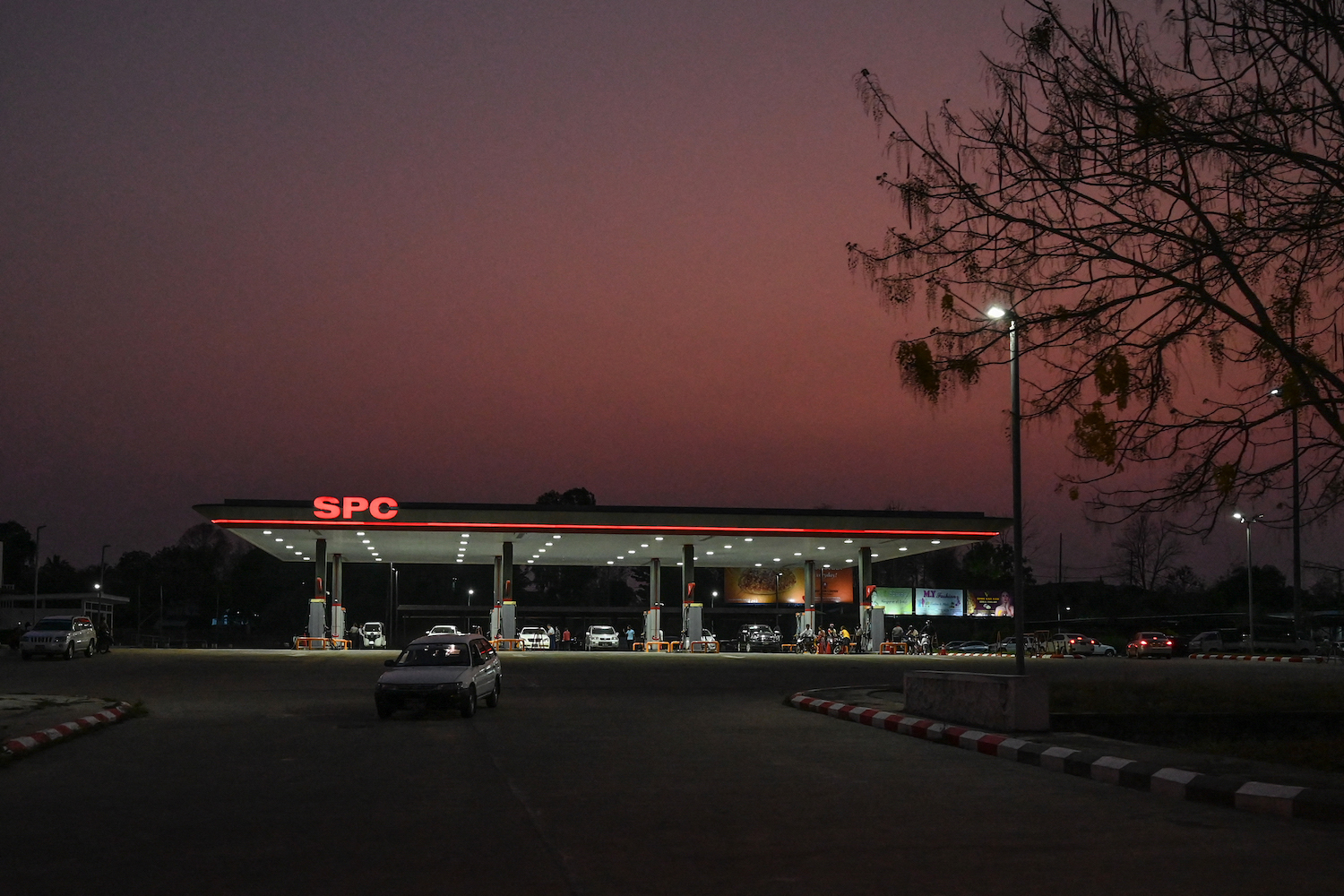 A petrol station pictured in Nay Pyi Taw in March. (AFP)