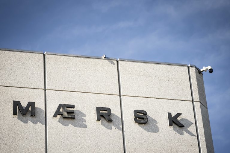 The logo of the Danish shipping company AP Moeller - Maersk is pictured in Copenhagen on June 25. (AFP)