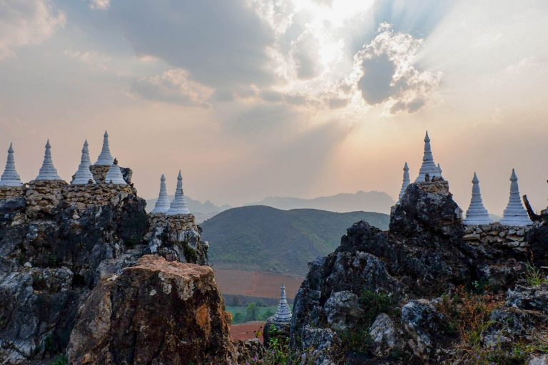 Sunset at Main Ma Ye Tha Khin Ma Mountain. (Dominic Horner | Frontier)