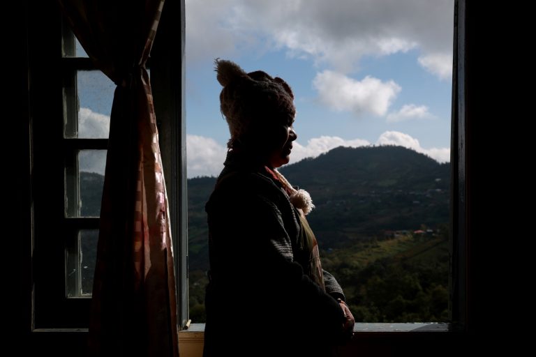 Ama in a village on the front line in Chin State’s Falam Township on January 2. (Valeria Mongelli | Frontier)