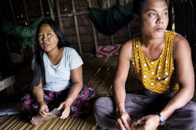 Ma Than Than Htay, 40, and her husband. (Ann Wang / Frontier)