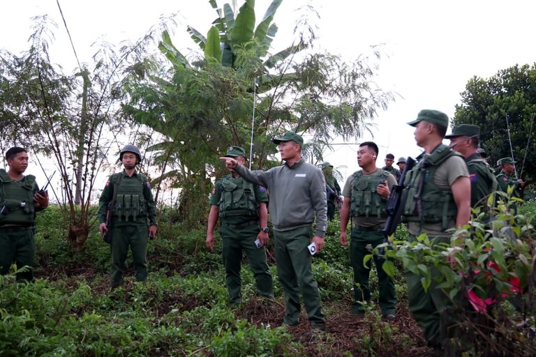 Myanmar National Democratic Alliance Army’s Major-General Peng Deqi commands operations against the military near Lashio town in northern Shan State on October 27. (Kokang Information Network | AFP)