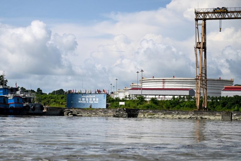 Chinese-owned oil refinery plant in Rakhine State’s Kyaukphyu Township, seen on October 2, 2019. The new law was widely interpreted as enabling more security for Chinese investments. (AFP)