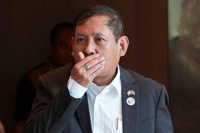 Myanmar's Permanent Secretary to ASEAN Aung Kyaw Moe attends the bloc’s Foreign Ministers' Retreat in Malaysia's Langkawi island on January 19. (AFP)