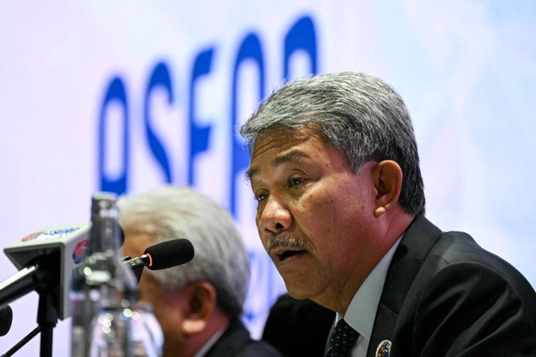Malaysia's foreign minister Mohamad Hasan attends a press conference ahead of the 46th ASEAN Summit in Kuala Lumpur on May 25. (AFP)