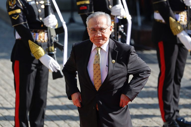 Thai deputy prime minister and foreign minister Don Pramudwinai arrives at the ASEAN Summit in Labuan Bajo, Indonesia, on May 10, 2023. (AFP)