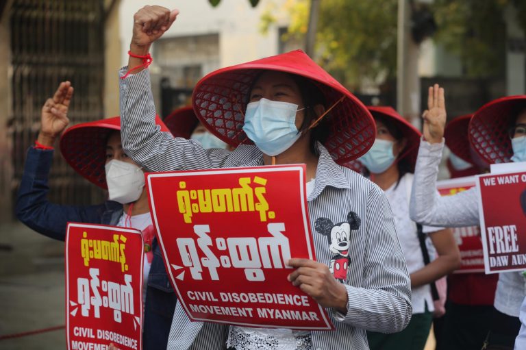 Some of thousands of protesters who took to the streets of Mandalay on March 2 despite security forces repeatedly killing demonstrators in the city. (Frontier)