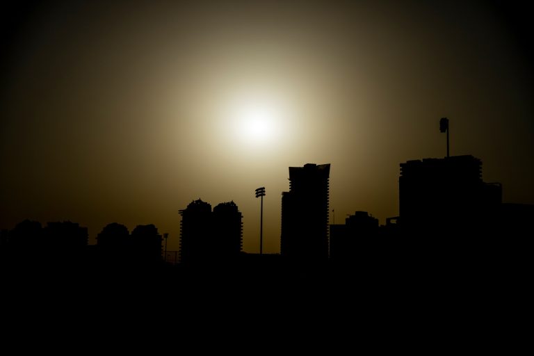 Dubai skyline at dusk in March 2022. (Ole Martin Wold)